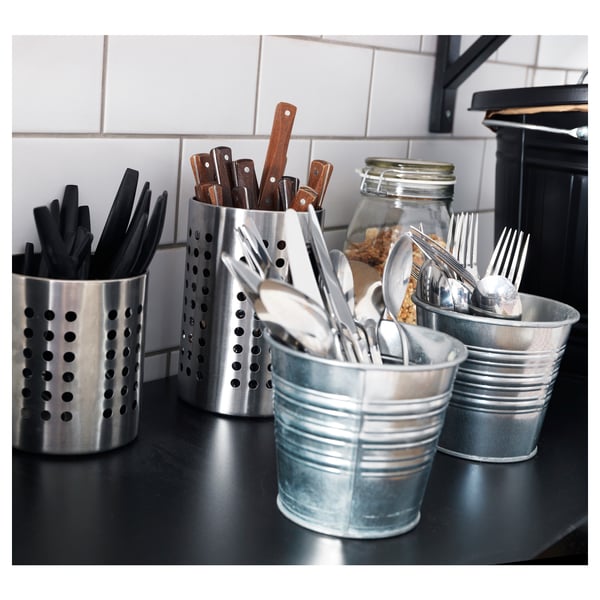 ORDNING cutlery stand, stainless steel, 13.5 cm