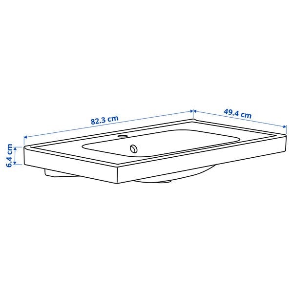 Ikea ORRSJÖN - Washbasin, white, 82x49 cm