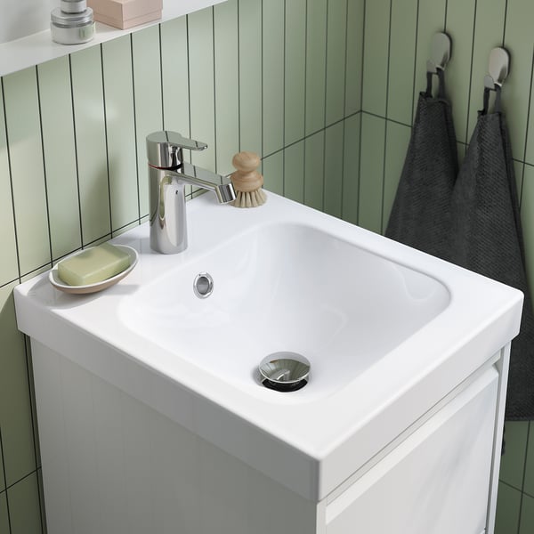 ORRSJÖN - ORRSJÖN Wash-basin with water trap, white, 44x49 cm