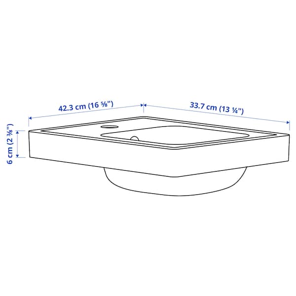 Ikea ORRSJÖN - Washbasin with siphon, white,42x34 cm