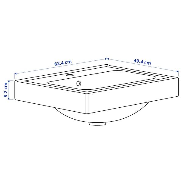 Ikea ORRSJÖN - Deep washbasin, white, 62x49 cm