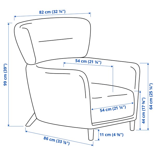 OSKARSHAMN - Armchair with footstool, Gunnared black/grey ,