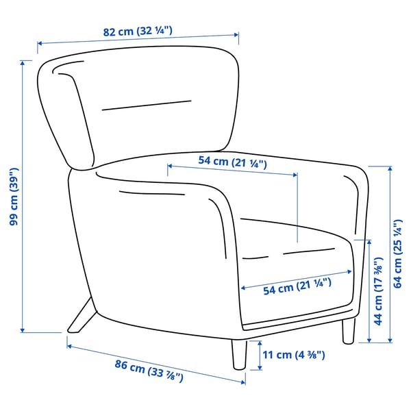 OSKARSHAMN wing chair with footstool, Gunnared black/grey
