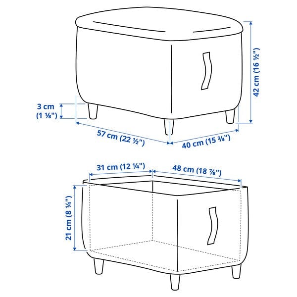Ikea OSKARSHAMN - Armchair with footstool, Tibbleby beige/grey ,