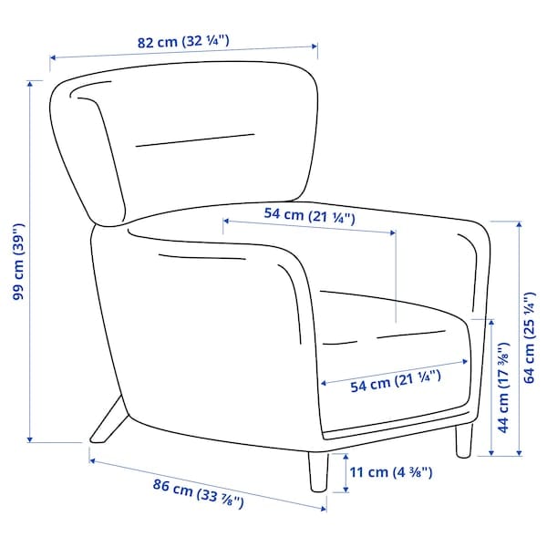 Ikea OSKARSHAMN - Armchair with footstool, Tibbleby beige/grey ,