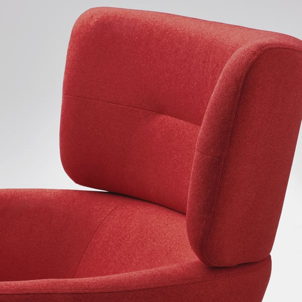OSKARSHAMN wing chair with footstool, Tonerud red