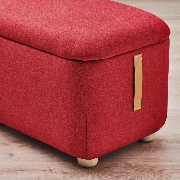 OSKARSHAMN wing chair with footstool, Tonerud red
