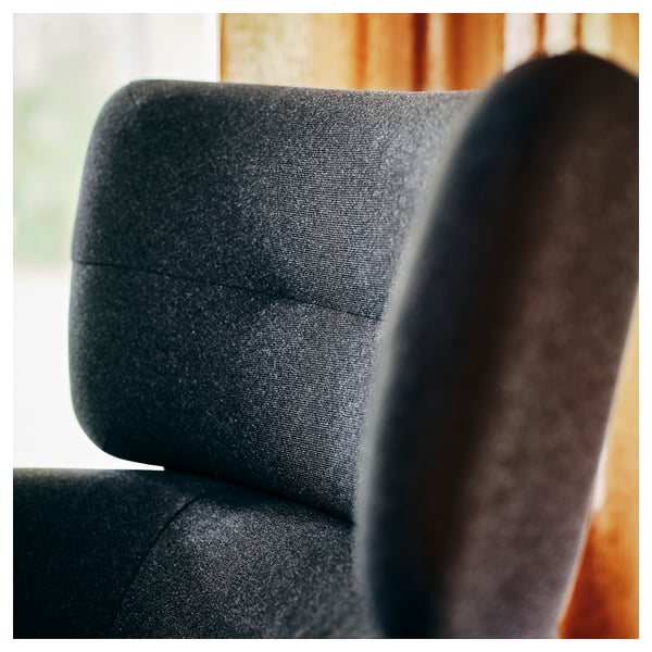 OSKARSHAMN wing chair, Gunnared black-grey, 82x99x86 cm