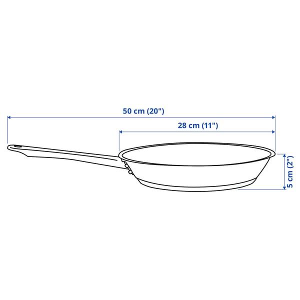 OUMBÄRLIG frying pan, non-stick coating/stainless steel copper-colour, 28 cm