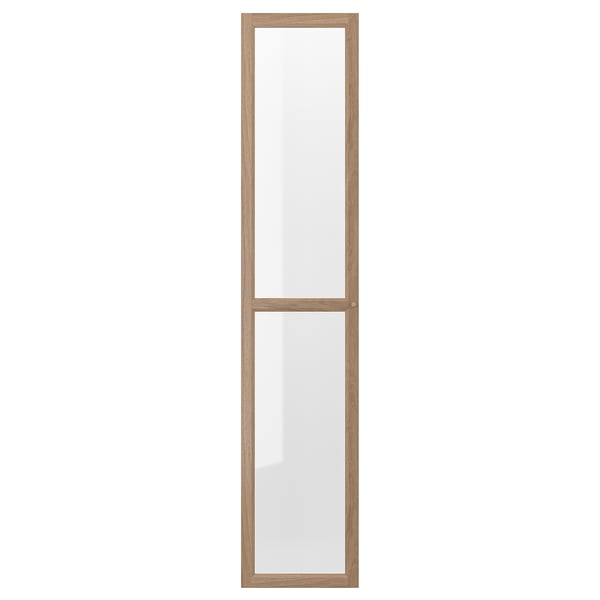 OXBERG - OXBERG Glass door, oak effect, 40x192 cm