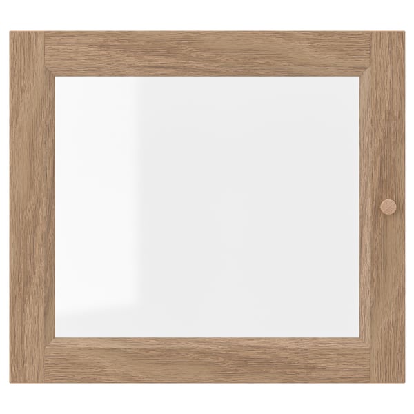 OXBERG glass door, oak effect, 40x35 cm