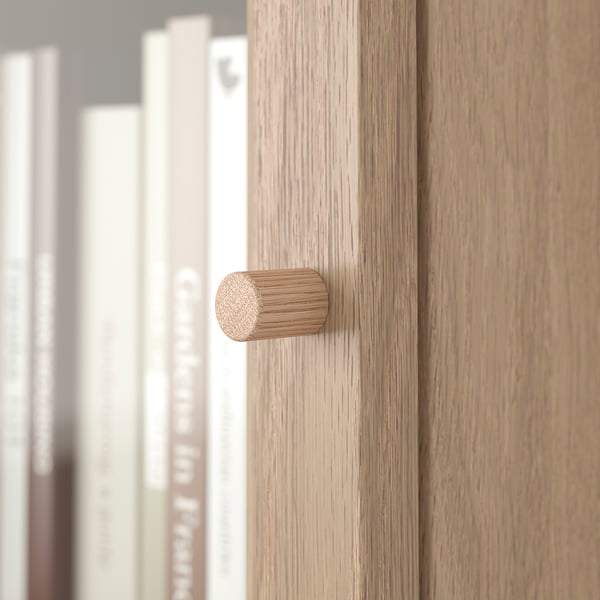 OXBERG glass door, oak effect, 40x35 cm