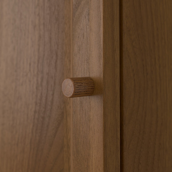 OXBERG - Door, brown walnut effect, 40x97 cm