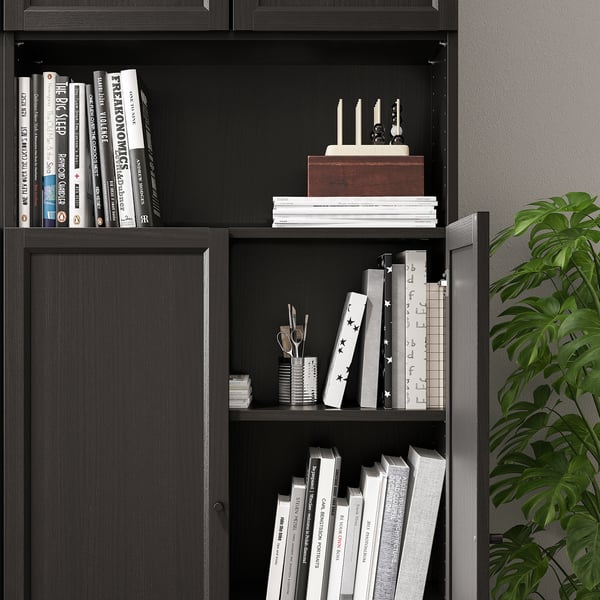 OXBERG door, black oak effect, 40x97 cm