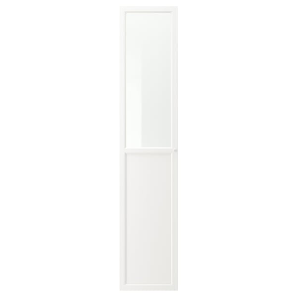 OXBERG panel/glass door, white, 40x192 cm