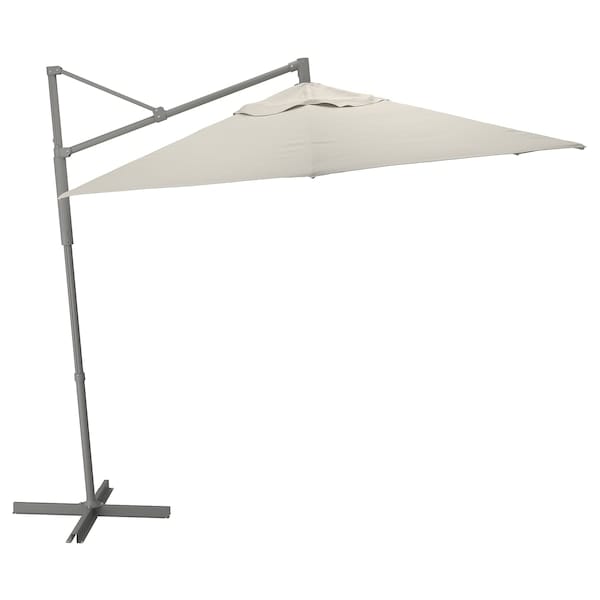 Ikea OXNÖ / LINDÖJA - Hanging umbrella, outdoor gray/light gray-beige,300 cm