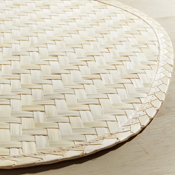 PADDFISK place mat, palm leaf handmade, 37x35 cm