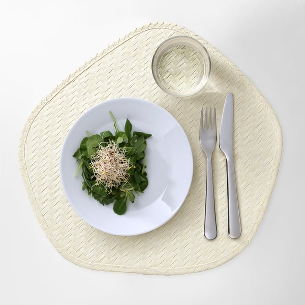 PADDFISK place mat, palm leaf handmade, 37x35 cm
