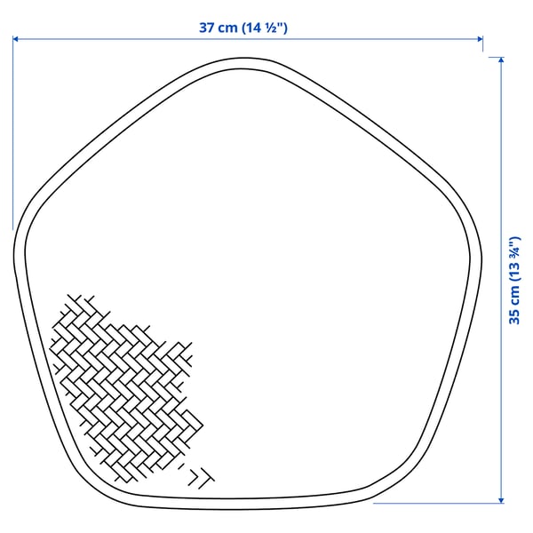 PADDFISK place mat, palm leaf handmade, 37x35 cm