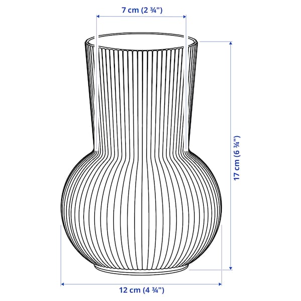 Ikea PÅDRAG - Vase, clear glass, 17 cm