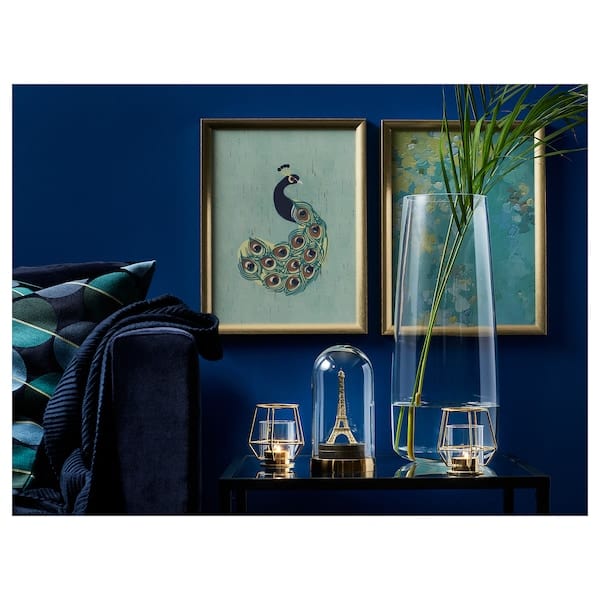 Ikea PÄRLBAND - Tealight holder, gold-colour, 10 cm