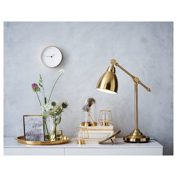Ikea PÄRLBAND - Tealight holder, gold-colour, 10 cm