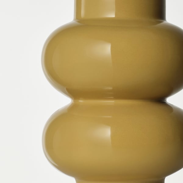 PÄRLHÄGG vase, yellow-beige, 22 cm