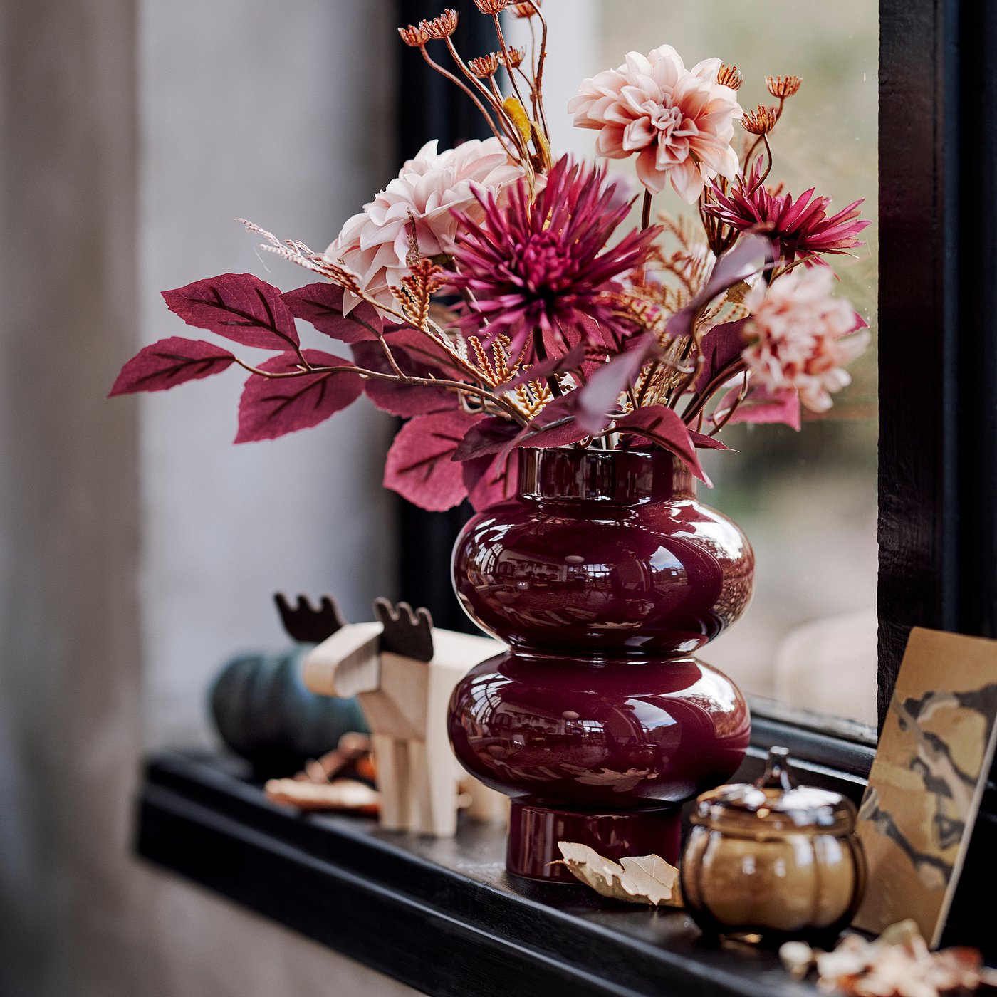 PÄRLHÄGG vase, brown-red, 22 cm