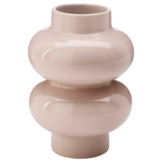 PÄRLHÄGG vase, light pink, 14 cm