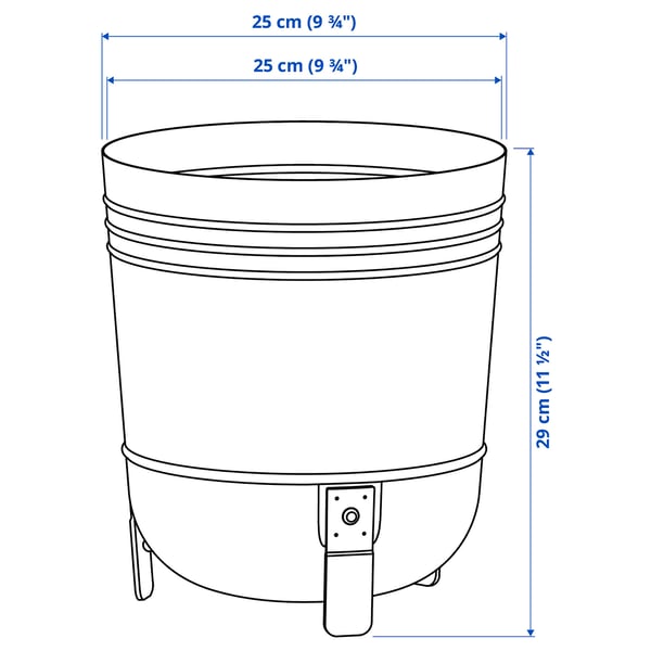 PÄRLRÖNN plant pot, in/outdoor/black, 24 cm
