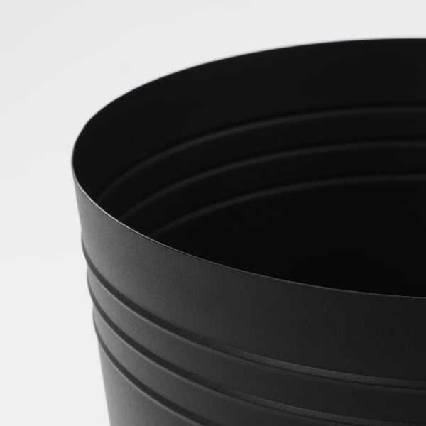 PÄRLRÖNN plant pot, in/outdoor/black, 24 cm