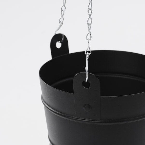 Ikea PÄRLRÖNN - Hanging pot holder, indoor/outdoor/black,15 cm