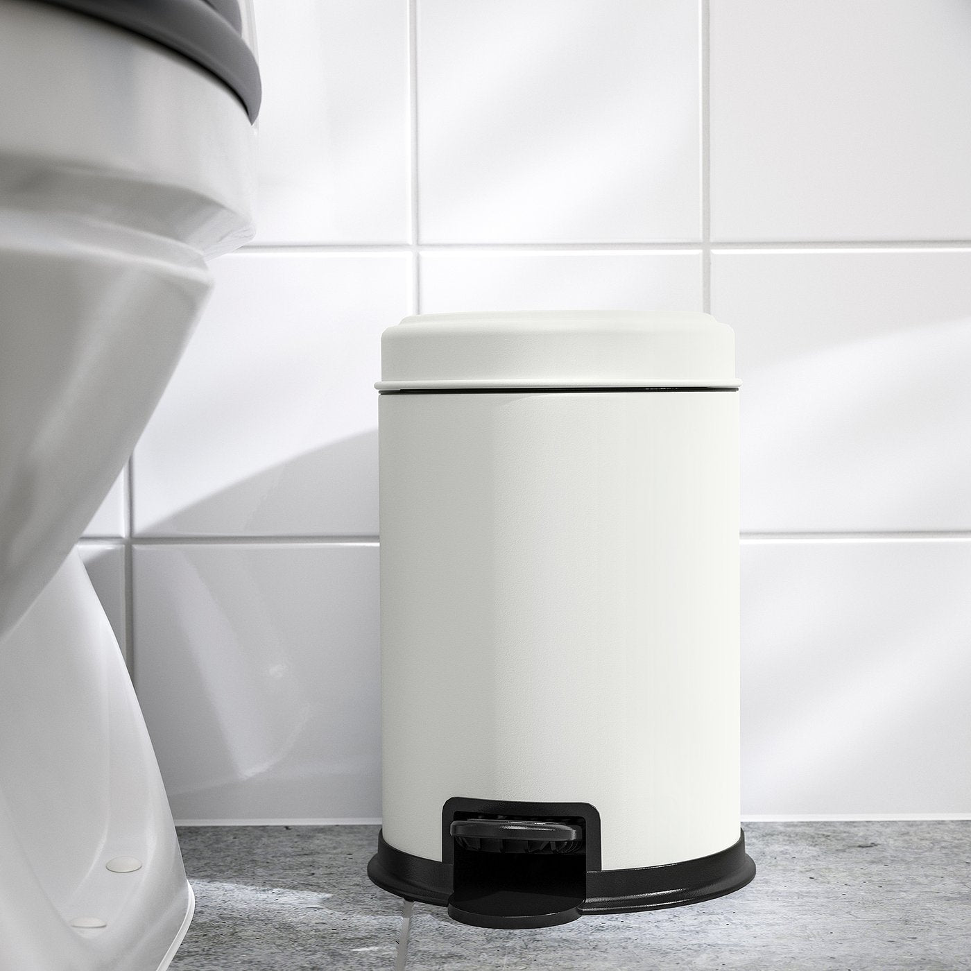 PÄRLSLINKE waste bin, white, 3 l