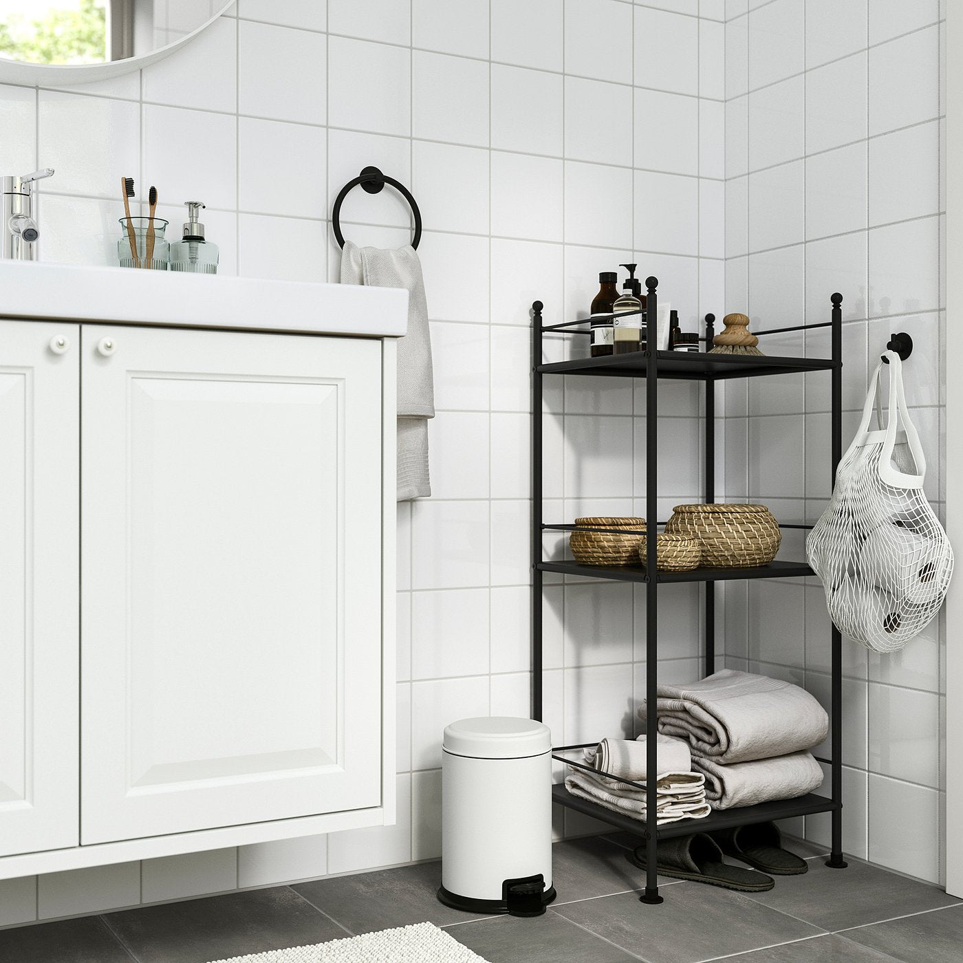 PÄRLSLINKE waste bin, white, 3 l