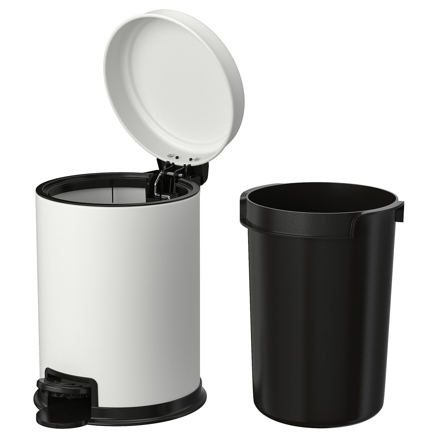 PÄRLSLINKE waste bin, white, 3 l