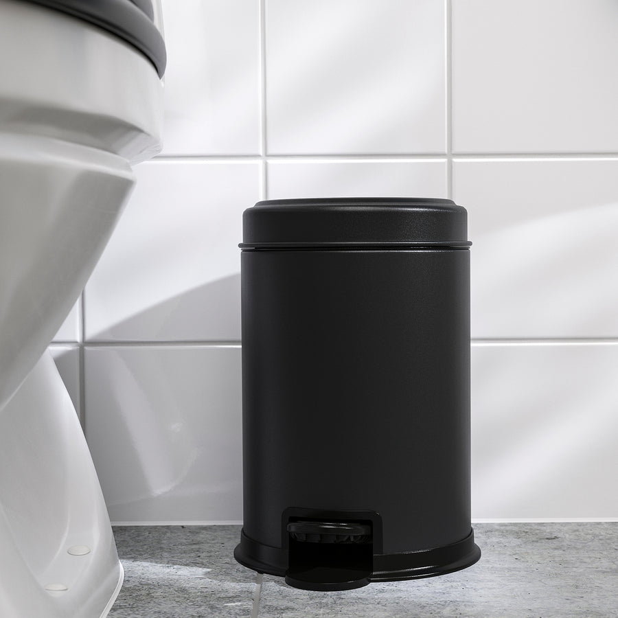 PÄRLSLINKE waste bin, black, 17 cm