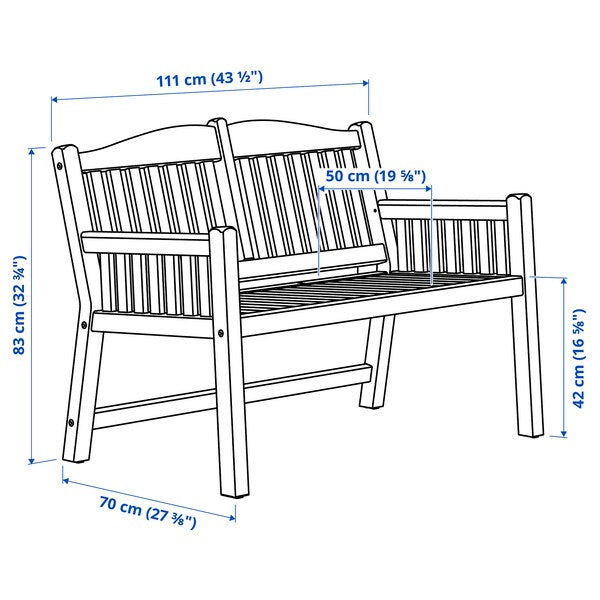 PÄRONHOLMEN - Garden bench with backrest ,