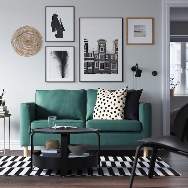 Ikea PÄRUP - 2-seater sofa, Kelinge gray-turquoise