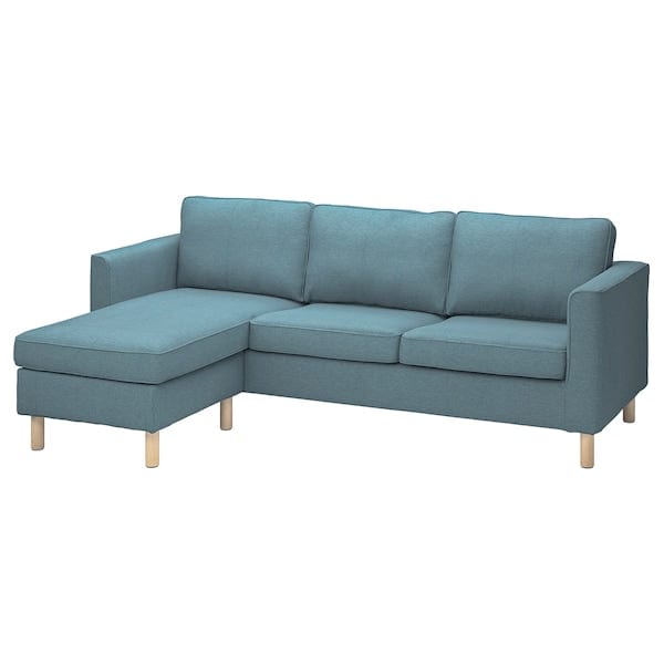 Ikea PÄRUP - Divano a 3 posti con chaise-longue, Fridtuna blu grigio scuro