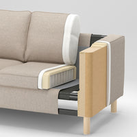 PÄRUP - 3-seater sofa with chaise-longue, Fridtuna dove-grey