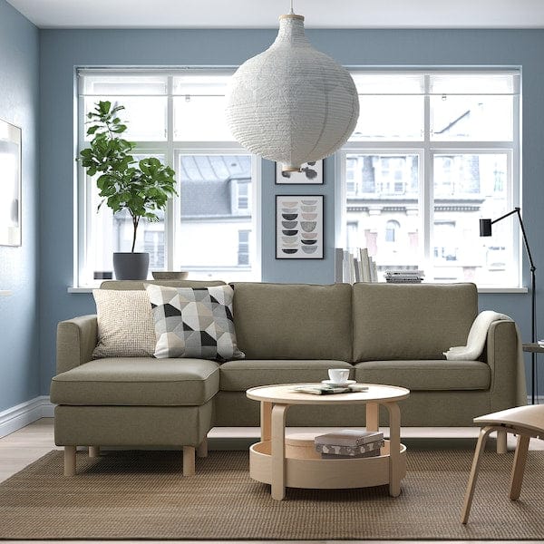 Ikea PÄRUP - 3-seater sofa with chaise-longue, Fridtuna dove-grey