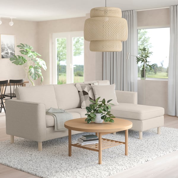 PÄRUP 3-seater sofa with chaise-longue - Beige Gunnared ,