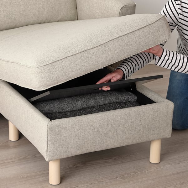 PÄRUP 3-seater sofa with chaise-longue - Beige Gunnared ,