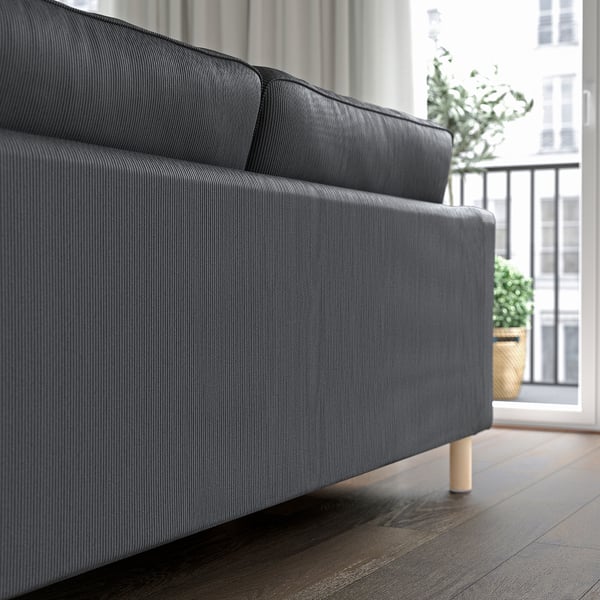 PÄRUP - 3-seater sofa with chaise-longue, Kelinge anthracite