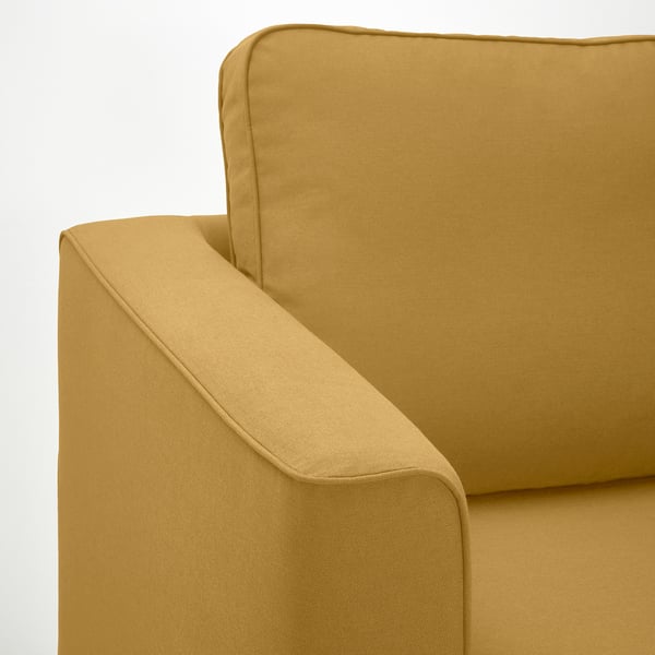 PÄRUP - 3-seater sofa with chaise-longue, Vissle amber