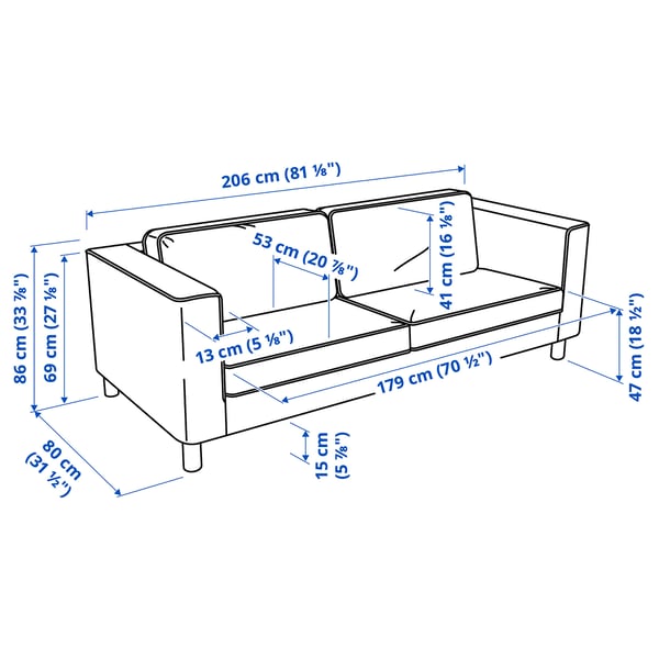 PÄRUP - 3-seater sofa, Kelinge rust