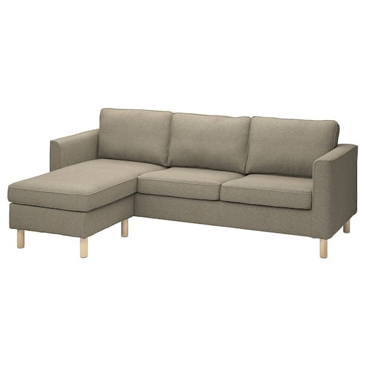 Ikea PÄRUP - 3-seater sofa cover, with chaise-longue/Fridtuna dove-grey