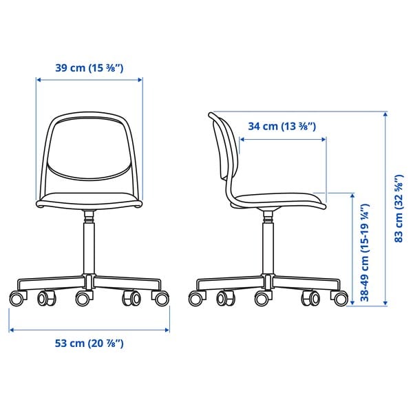 Ikea PÅHL/ÖRFJÄLL - Desk and chair, white/light green