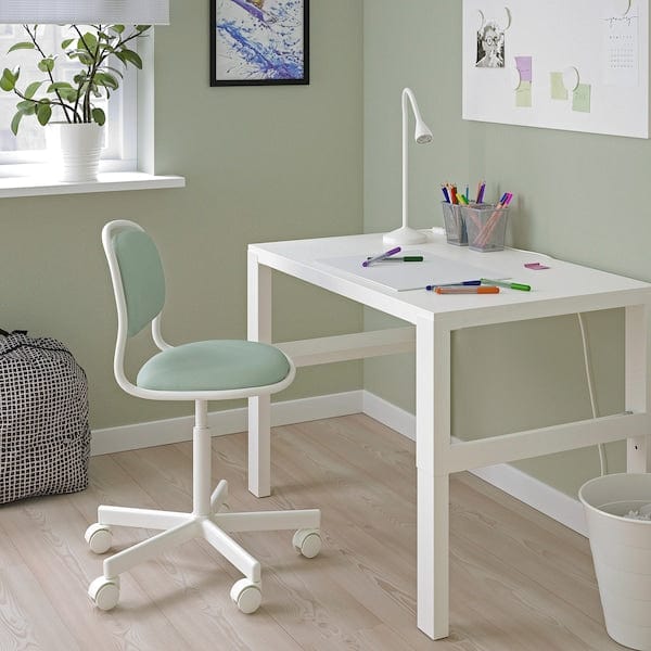 Ikea PÅHL/ÖRFJÄLL - Desk and chair, white/light green