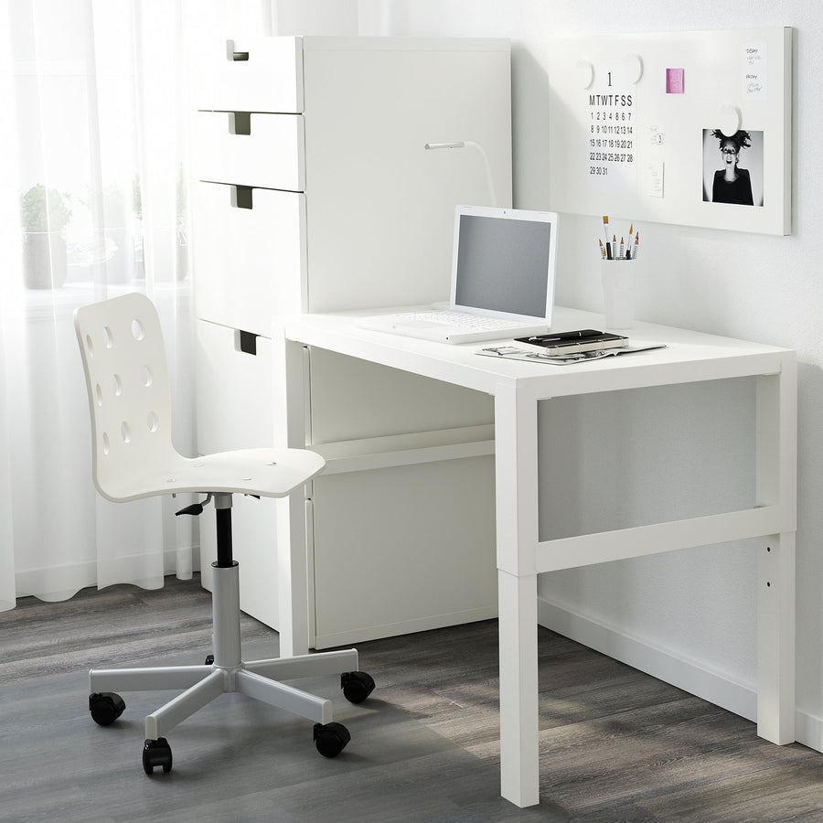 PÅHL desk, height adjustable white, 96x58 cm